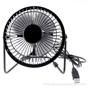 Metal USB fans, silent motor, strong wind speed, on/off switch, can be rotated by 360°